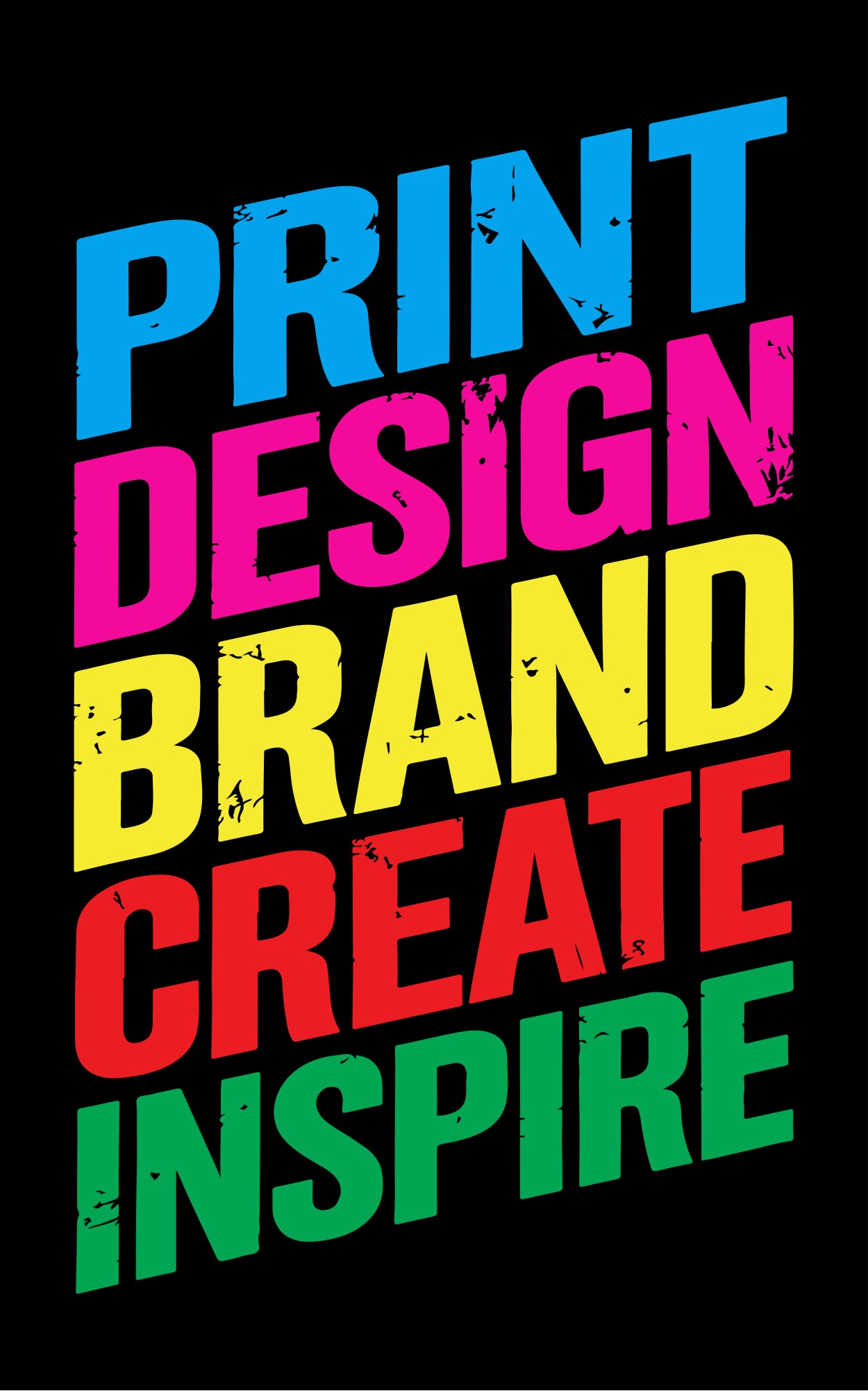 The Print Lab shop-window poster: Print, Design, Brand, Create, Inspire